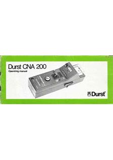 Durst CNA 200 manual. Camera Instructions.